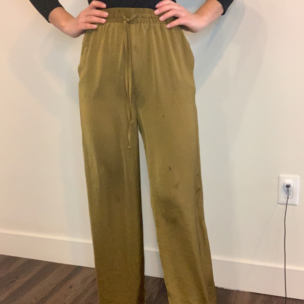 Mustard wideleg pants